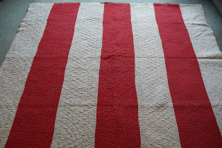 red & white quilt